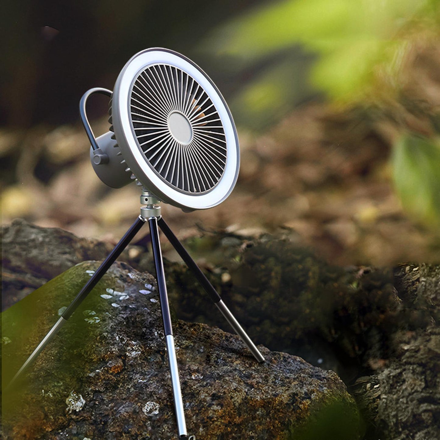 Rechargeable Camping Fan with Tripod | USB, Portable, Hanging Lantern - The Cavorel