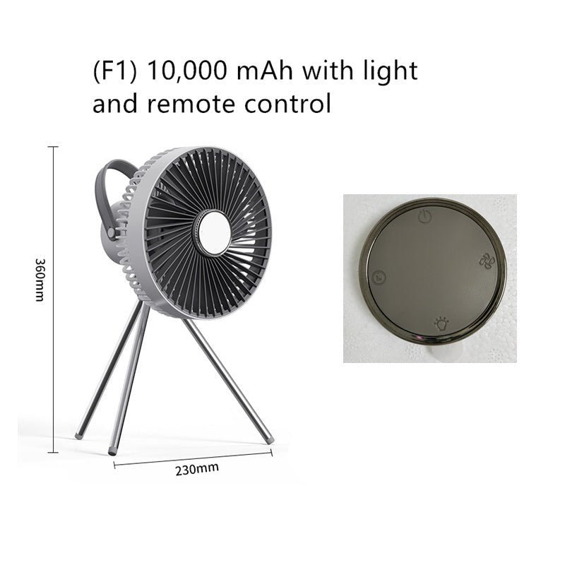 Rechargeable Camping Fan with Tripod | USB, Portable, Hanging Lantern - The Cavorel