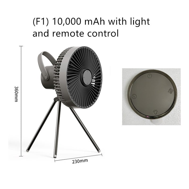 Rechargeable Camping Fan with Tripod | USB, Portable, Hanging Lantern - The Cavorel