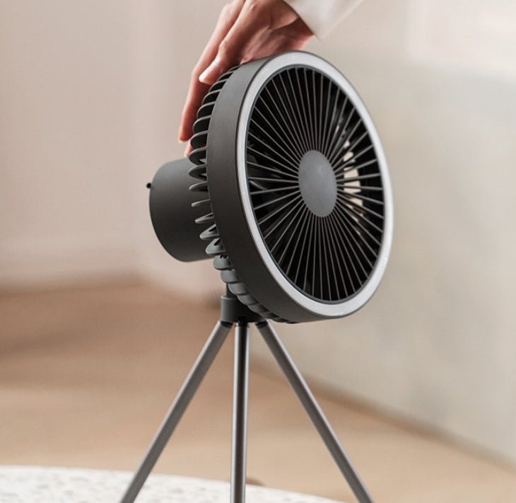 Rechargeable Camping Fan with Tripod | USB, Portable, Hanging Lantern - The Cavorel