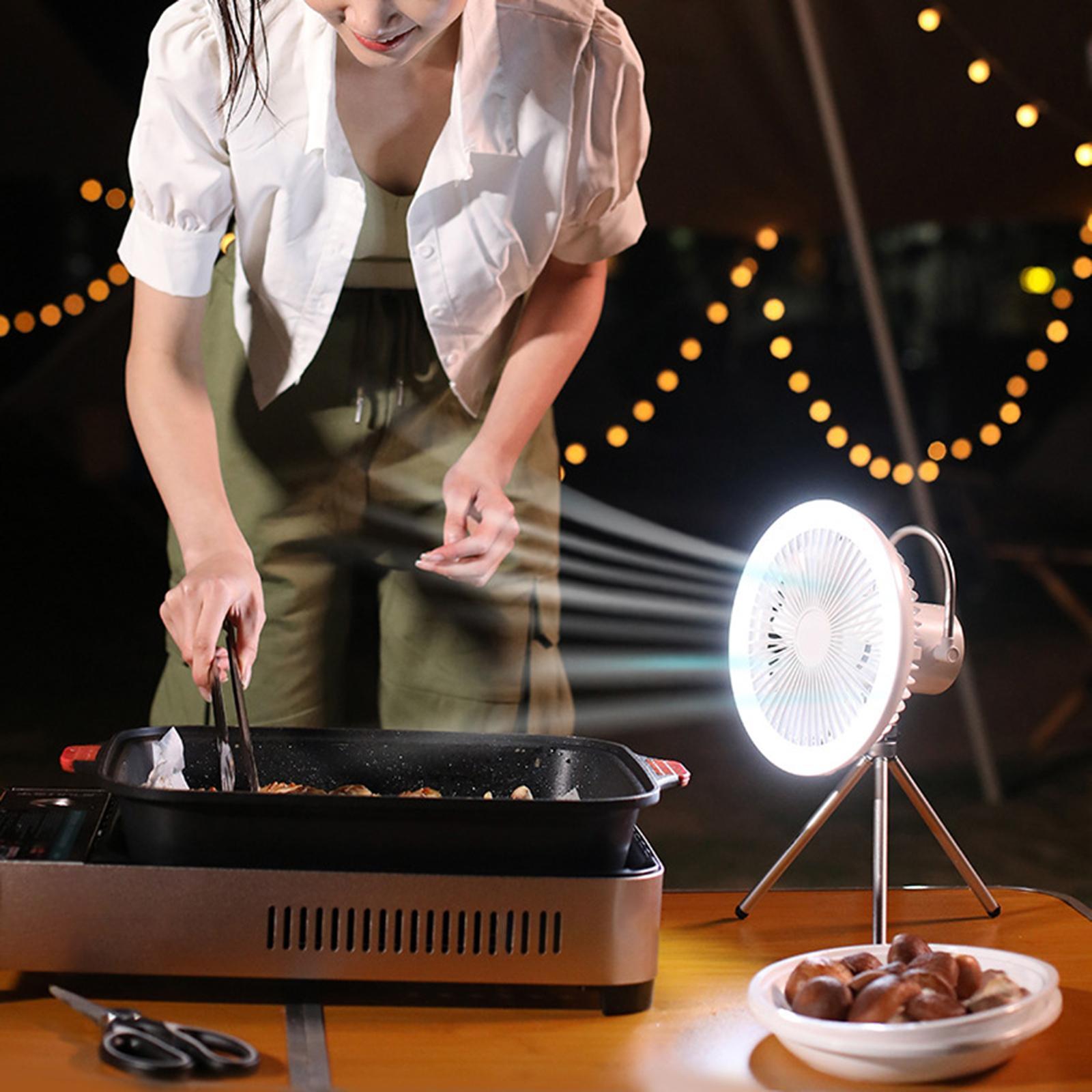 Rechargeable Camping Fan with Tripod | USB, Portable, Hanging Lantern - The Cavorel